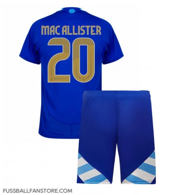 Argentinien Alexis Mac Allister #20 Replik Auswärtstrikot Kinder Copa America 2024 Kurzarm (+ Kurze Hosen)